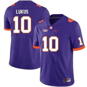 Jeadyn Lukus Clemson Game College Football #10 Men's Jersey - Purple 536555-320