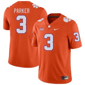 T.J. Parker Tigers Men's Official #3 College Football Jersey - Orange 759099-723