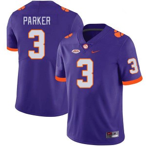 T.J. Parker Tiger Town College Football Stitched Men #3 Jersey - Purple 678833-996
