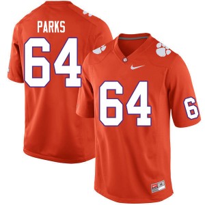 Walker Parks CU Men #64 College Football Stitched Jersey - Orange 376411-746