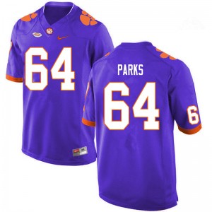 Walker Parks Clemson Mens #64 College Football University Jersey - Purple 290721-646