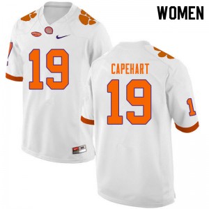 DeMonte Capehart Tigers College Football Game #19 Women's Jersey - White 631563-252