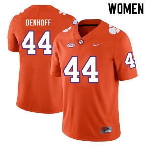 Cade Denhoff Tigers Womens College Football Official #44 Jersey - Orange 917957-961