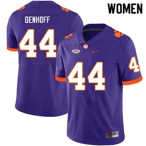 Cade Denhoff Tigers Limited College Football #44 Women's Jersey - Purple 322925-756