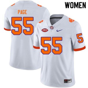 Payton Page Clemson College Football #55 Womens Game Jersey - White 892290-871