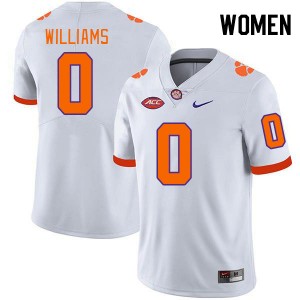 Antonio Williams Tigers Women #0 Game College Football Jersey - White 565280-169