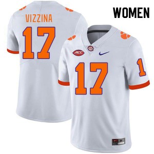 Christopher Vizzina Clemson University Women Alumni College Football #17 Jersey - White 816599-999