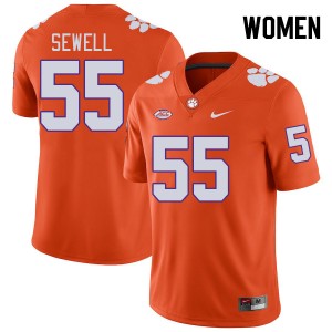 Harris Sewell Clemson Tigers #55 High School Womens College Football Jersey - Orange 807184-766