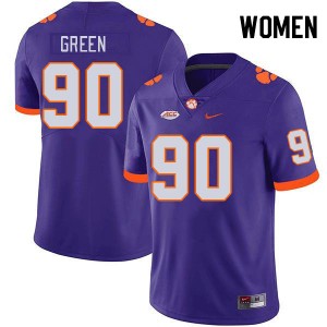 Stephiylan Green Clemson Tigers #90 College Football Women's Replica Jersey - Purple 374208-331