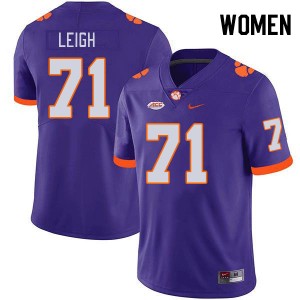 Tristan Leigh Tigers College Football Womens Official #71 Jersey - Purple 620338-845