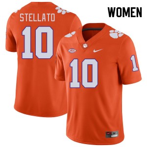 Troy Stellato Tigers Game College Football Women's #10 Jersey - Orange 509339-216