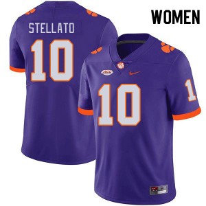 Troy Stellato CLEM Womens University College Football #10 Jersey - Purple 999171-165