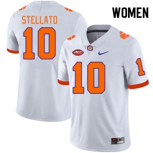 Troy Stellato Clemson Tigers NCAA College Football Womens #10 Jersey - White 748565-203