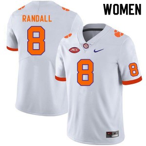 Adam Randall Tigers Women's College Football #8 University Jersey - White 437937-222