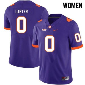 Barrett Carter Clemson Tigers #0 Embroidery College Football Women Jersey - Purple 754304-759