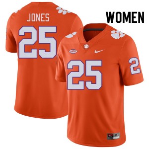 Ricardo Jones Clemson Tigers Women's College Football Player #25 Jersey - Orange 993285-475