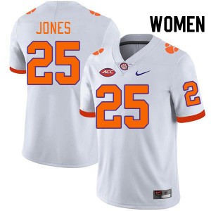Ricardo Jones CLEM High School College Football Women #25 Jersey - White 436684-548