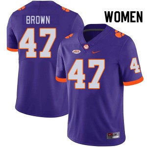 Sammy Brown Tigers Women's College Football NCAA #47 Jersey - Purple 778075-131