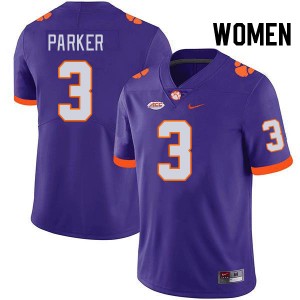 T.J. Parker Tigers #3 Replica Women College Football Jersey - Purple 517321-497