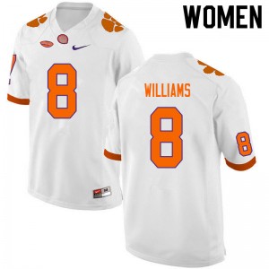 Tre Williams CLEM College Football Women's #8 Replica Jersey - White 978453-306