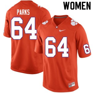 Walker Parks Clemson Embroidery College Football Women's #64 Jersey - Orange 566505-406