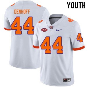 Cade Denhoff Clemson Tigers #44 Limited College Football Youth Jersey - White 757522-655