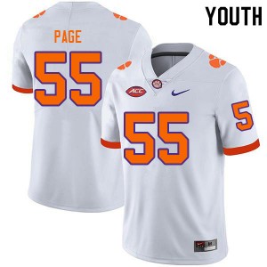 Payton Page Tiger Town #55 Game College Football Youth Jersey - White 266667-625