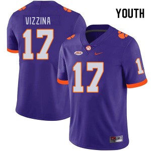Christopher Vizzina Clemson University #17 College Football Limited Youth Jersey - Purple 946244-580