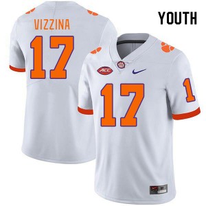 Christopher Vizzina Clemson Tigers #17 Youth College Football High School Jersey - White 893406-445