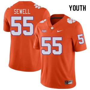 Harris Sewell Tigers College Football #55 Youth Replica Jersey - Orange 229959-771