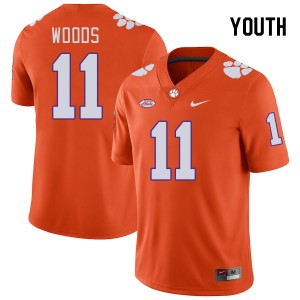 Peter Woods Tigers College Football #11 Stitched Youth Jersey - Orange 710769-401