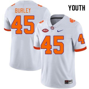 Vic Burley CLEM 2024 #45 College Football Youth Jersey - White 416020-711