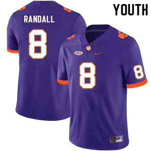 Adam Randall Clemson #8 Youth Stitched College Football Jersey - Purple 443563-635