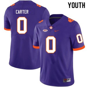 Barrett Carter Clemson High School College Football Youth #0 Jersey - Purple 290426-392