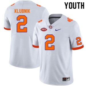 Cade Klubnik Tiger Town #2 Official Youth College Football Jersey - White 403634-202