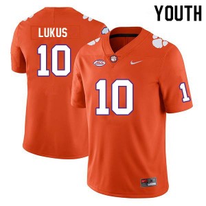 Jeadyn Lukus Clemson Tigers Official #10 Youth College Football Jersey - Orange 440822-149
