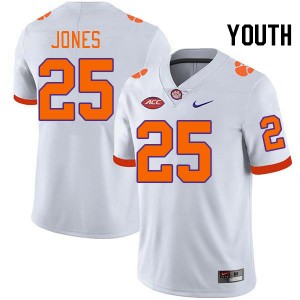 Ricardo Jones Clemson Tigers #25 University College Football Youth Jersey - White 201008-389