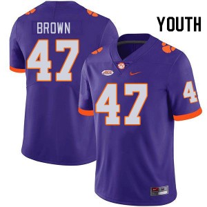 Sammy Brown Clemson Tigers Youth College Football #47 University Jersey - Purple 534125-663