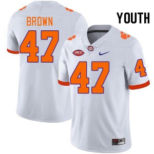 Sammy Brown Clemson Tigers #47 Game College Football Youth Jersey - White 715344-999