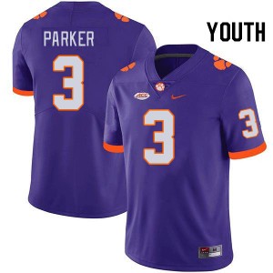 T.J. Parker CLEM #3 Youth 2024 College Football Jersey - Purple 908989-934