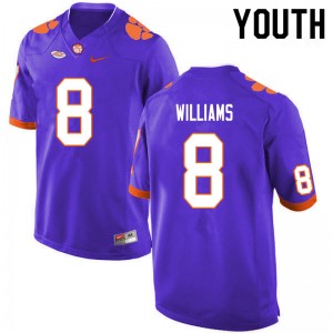 Tre Williams Clemson University #8 Youth College Football High School Jersey - Purple 583307-436