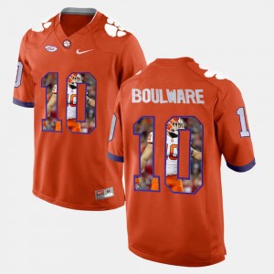 Ben Boulware Tigers Men's #10 Player Pictorial Jersey - Orange 863884-726