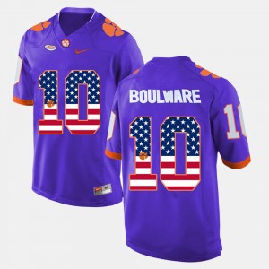 Ben Boulware CU US Flag Fashion #10 Men's Jersey - Purple 558039-256