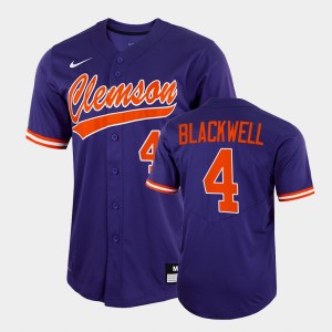 Benjamin Blackwell Tiger Town College Baseball Men's 2022 Full-Button #4 Jersey - Purple 403954-450