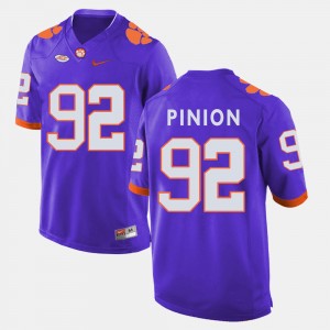 Bradley Pinion Tiger Town #92 Men College Football Jersey - Purple 491736-463
