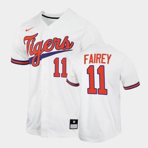 Chad Fairey Clemson College Baseball 2022 #11 Men Jersey - White 484170-351