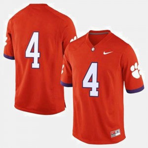 Clemson University College Football Mens #4 Jersey - Orange 326936-971