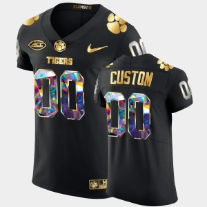 Custom Clemson Mens Golden Diamond Edition College Football #00 Jersey - Black 123813-755