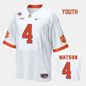 Deshaun Watson Clemson #4 Youth College Football Jersey - White 715966-946