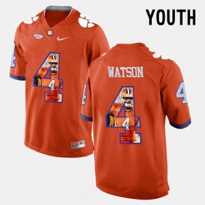 DeShaun Watson CU Youth #4 Pictorial Fashion Jersey - Orange 900176-825